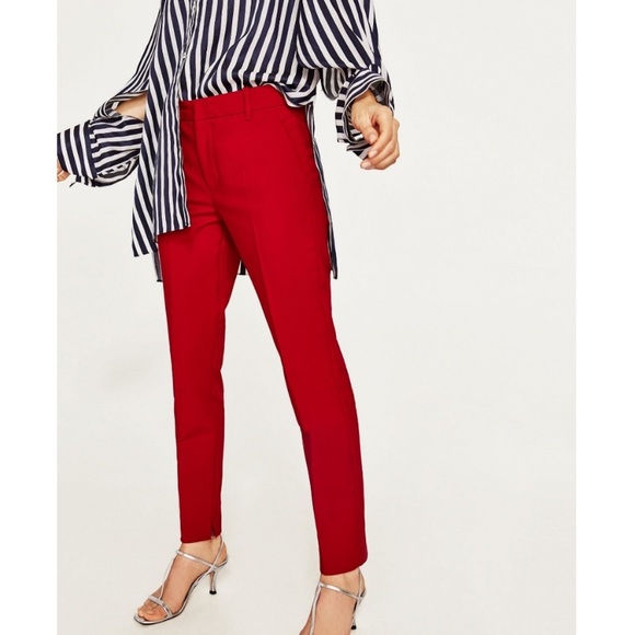Zara Pants - ZARA Classic Trousers Red Size 4